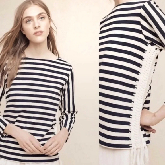 Pepin by Anthropologie Mariner Stripe Knit Sweater Top - Picture 1 of 8